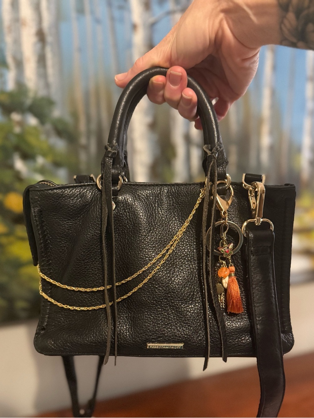 Rebecca Minkoff Genuine Leather Micro Regan Satchel 🖤 - Picture 7 of 8